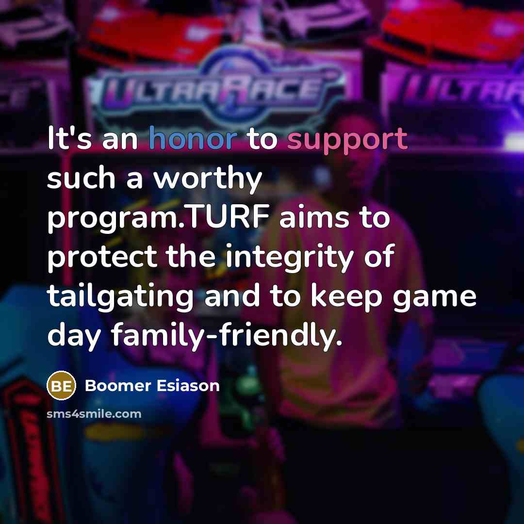 “It's an honor to support such a worthy program.TURF aims…” quote by Boomer Esiason