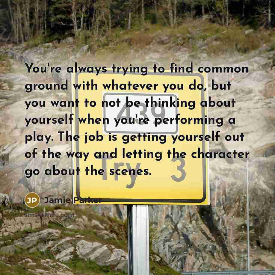 “You're always trying to find common ground with whatever you…” quote by Jamie Parker