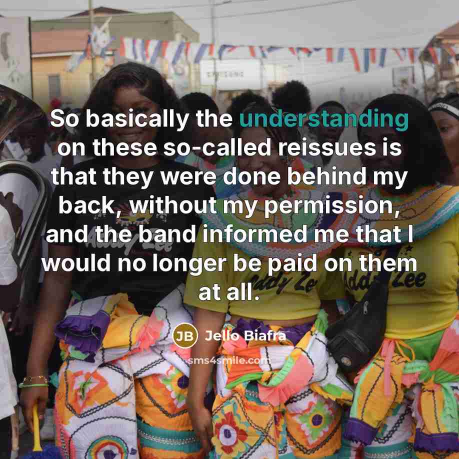 “So basically the understanding on these so-called reissues is that…” quote by Jello Biafra