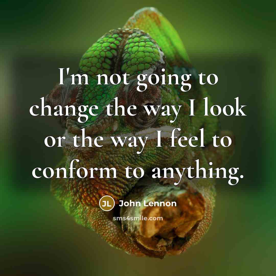 “I'm not going to change the way I look or…” quote by John Lennon