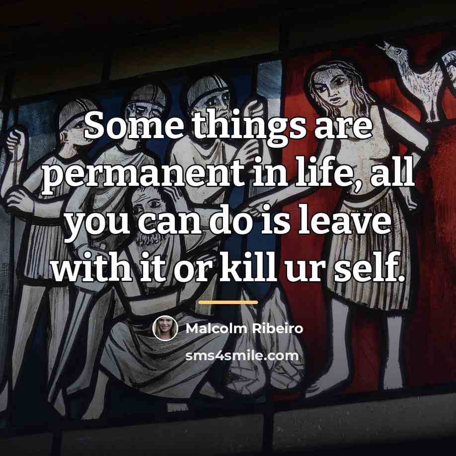 “Some things are permanent in life, all you can do…” quote by Malcolm Ribeiro