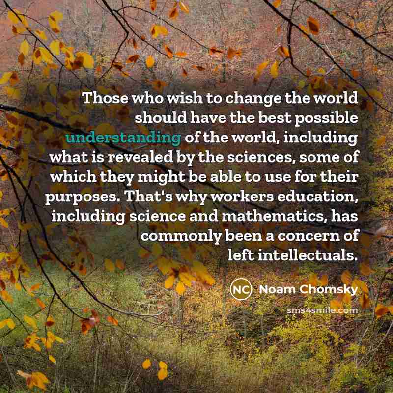 “Those who wish to change the world should have the…” quote by Noam Chomsky