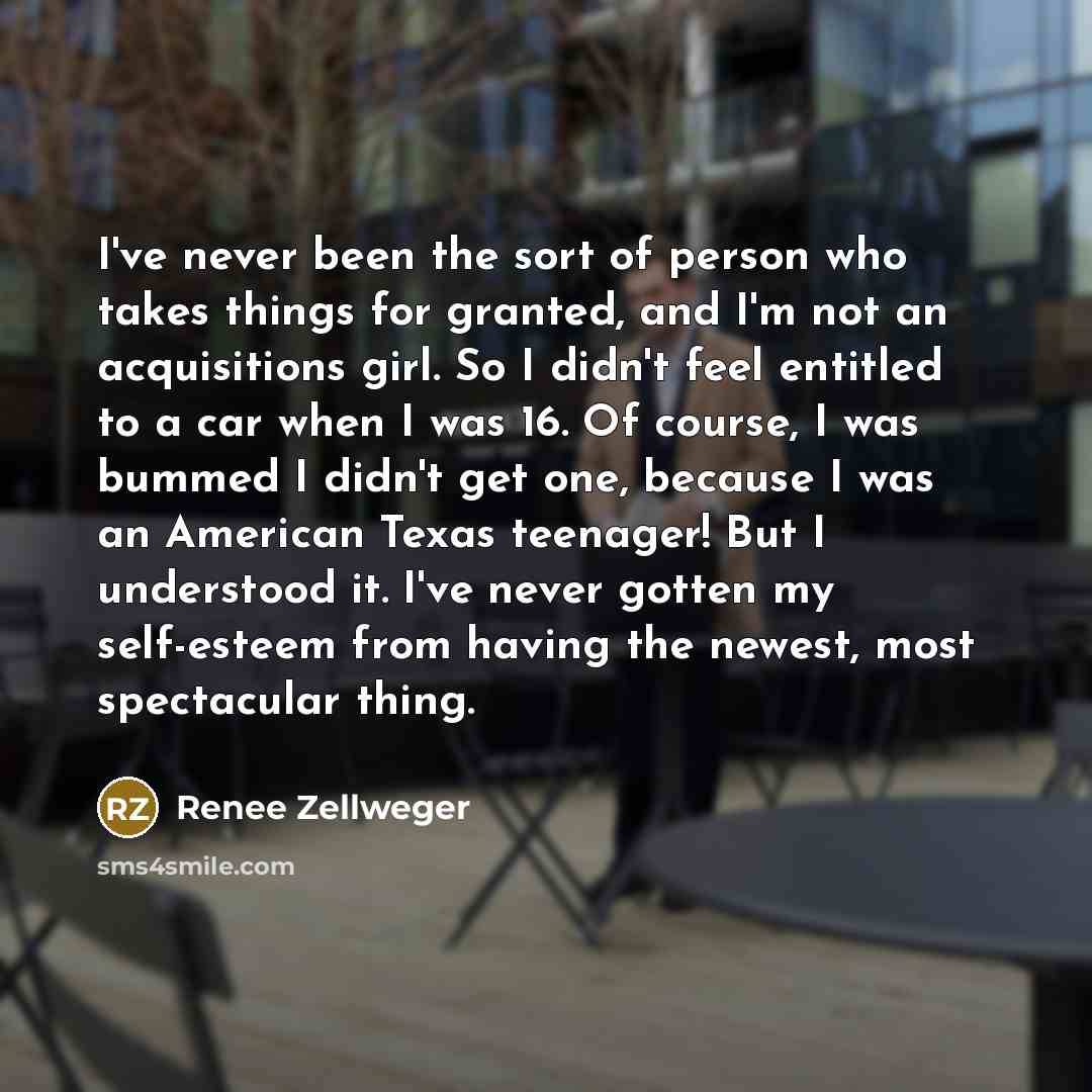 “I've never been the sort of person who takes things…” quote by Renee Zellweger