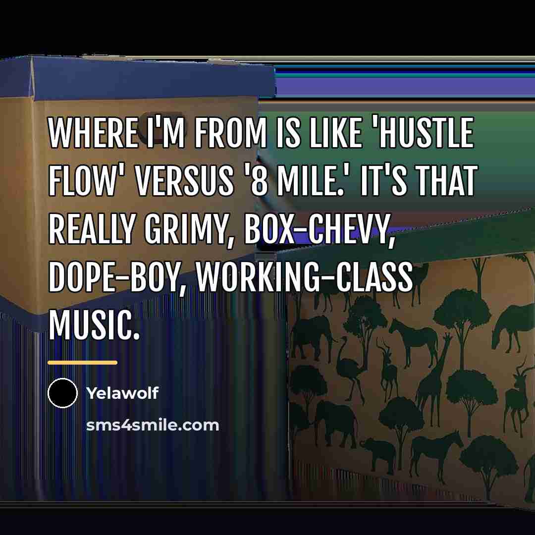 “Where I'm from is like 'Hustle Flow' versus '8 Mile.'…” quote by Yelawolf