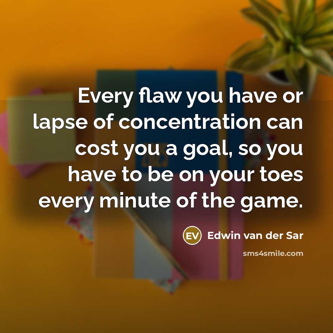 “Every flaw you have or lapse of concentration can cost…” quote by Edwin van der Sar