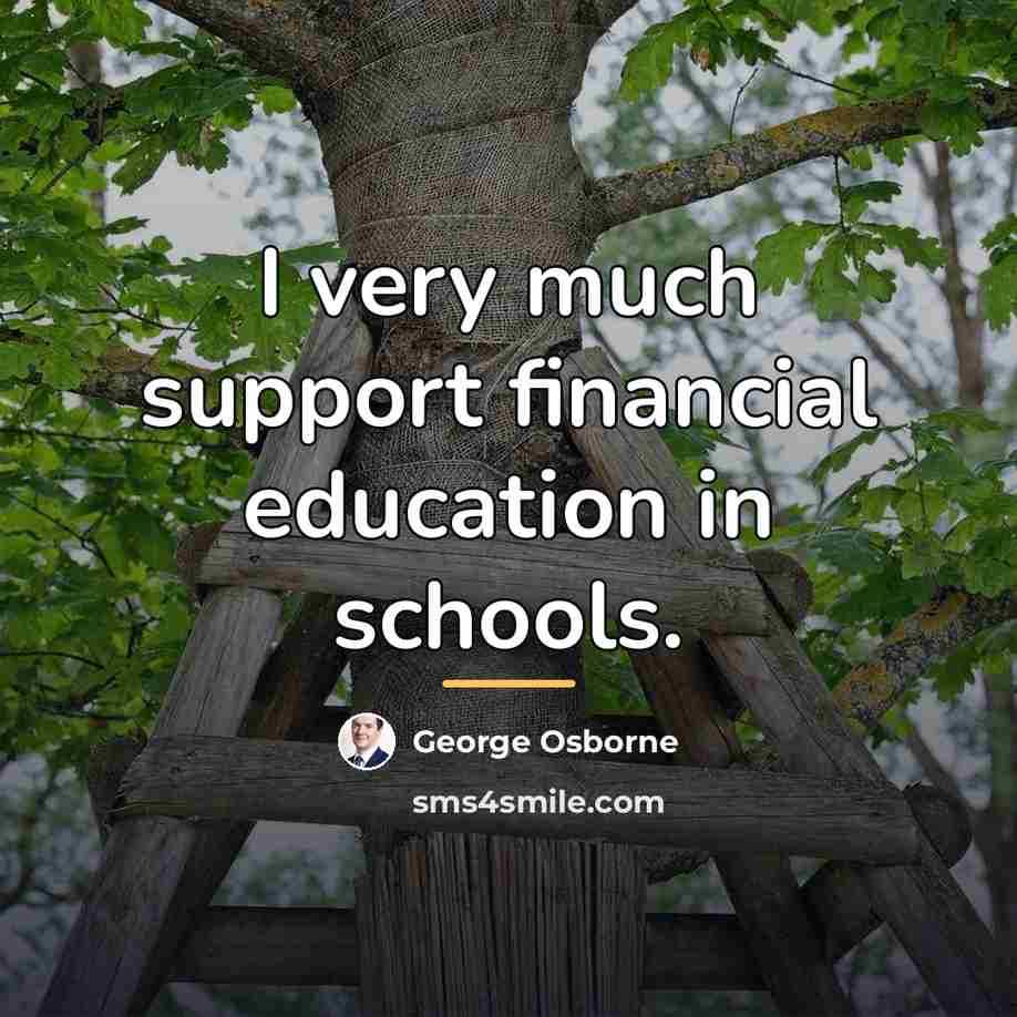 “I very much support financial education in schools.…” quote by George Osborne
