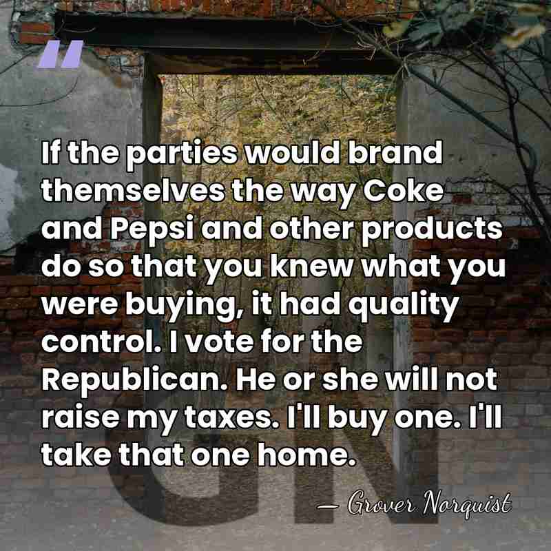 If the parties would brand themselves the way Coke and Pepsi and&hellip; - Grover Norquist