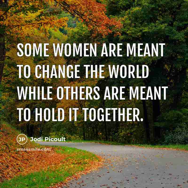 “Some women are meant to change the world while others are meant to hold it together.” quote by Jodi Picoult