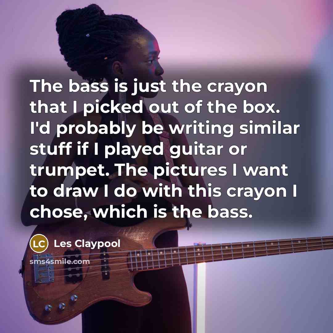 “The bass is just the crayon that I picked out…” quote by Les Claypool