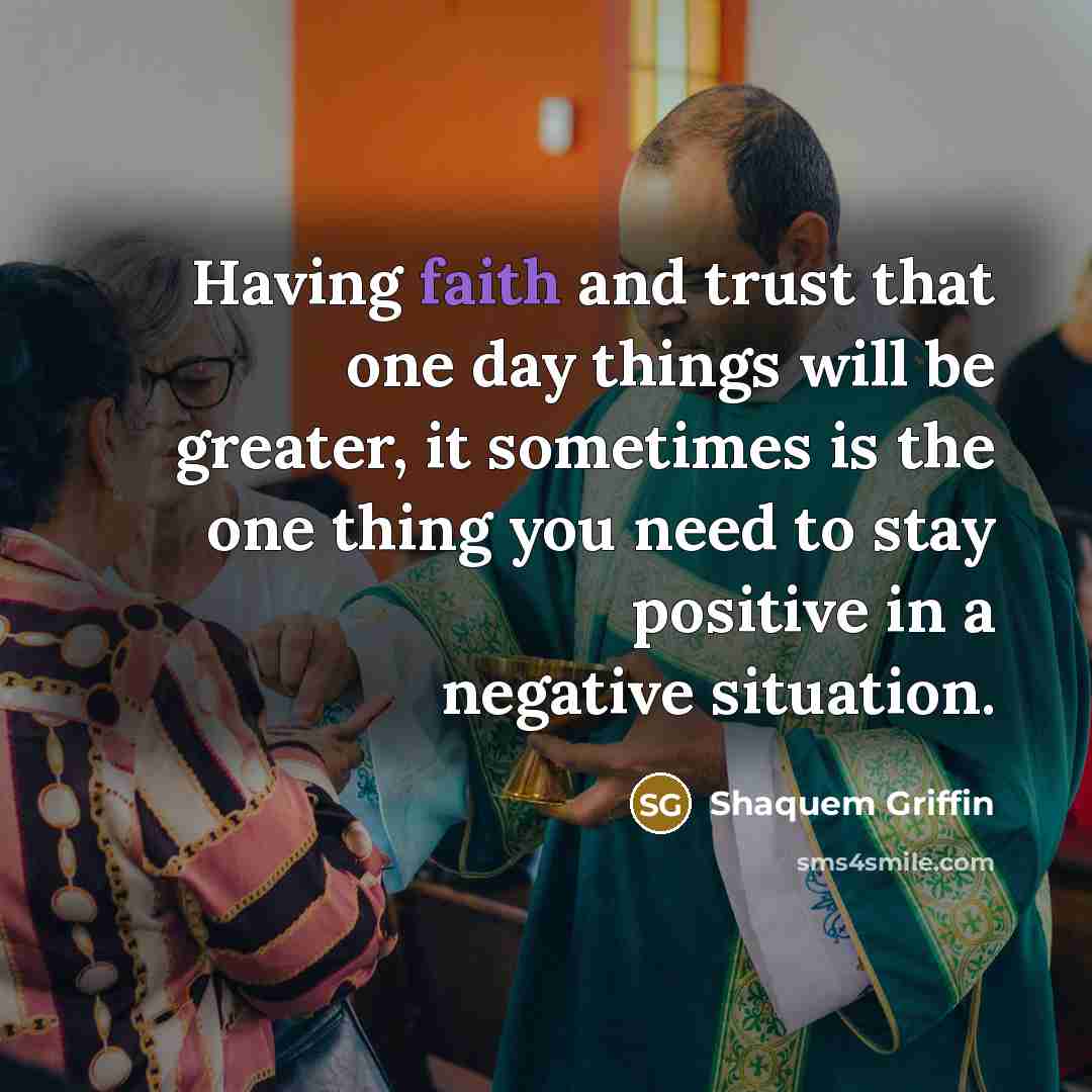 “Having faith and trust that one day things will be…” quote by Shaquem Griffin
