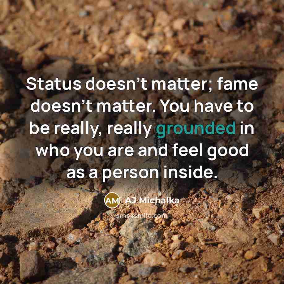 “Status doesn't matter; fame doesn't matter. You have to be…” quote by AJ Michalka