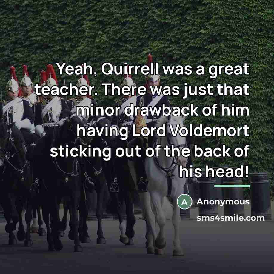 “Yeah, Quirrell was a great teacher. There was just that…” quote by Anonymous