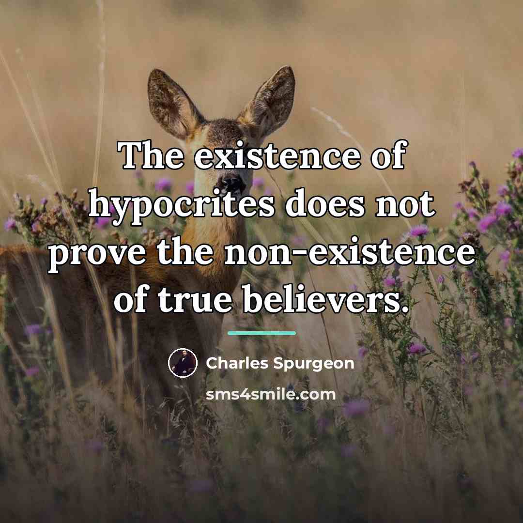 “The existence of hypocrites does not prove the non-existence of…” quote by Charles Spurgeon