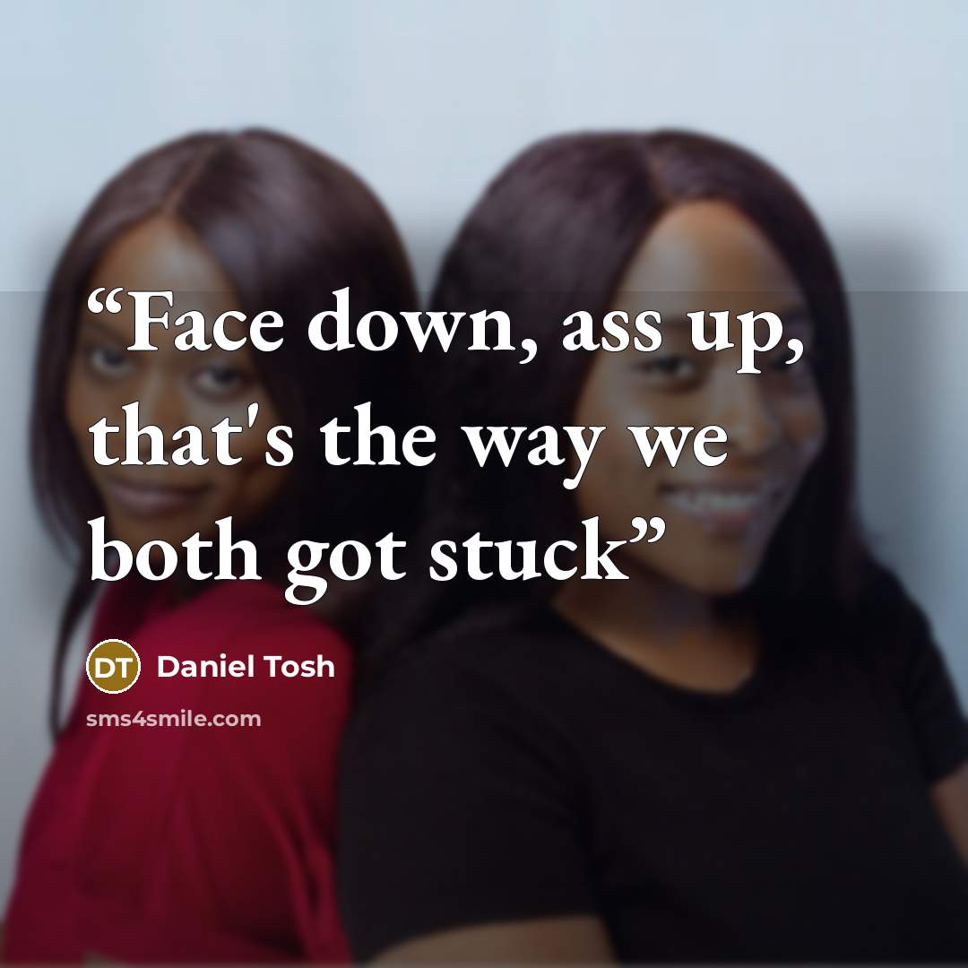“Face down, ass up, that's the way we both got stuck” quote by Daniel Tosh