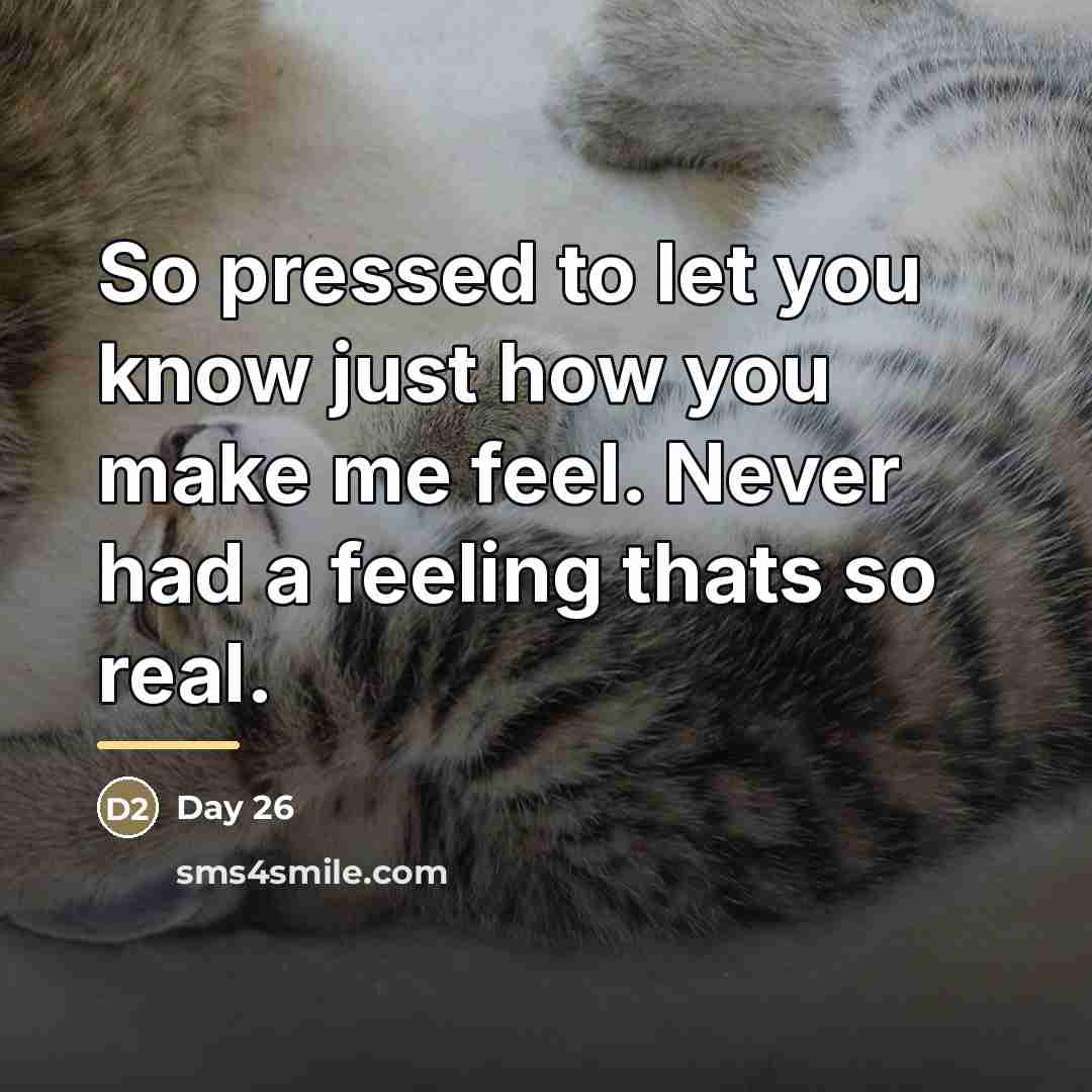 “So pressed to let you know just how you make…” quote by Day 26