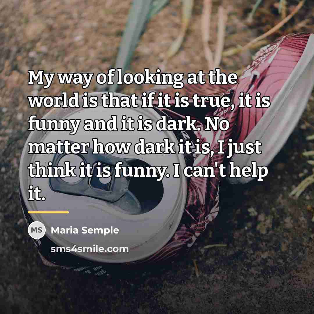 “My way of looking at the world is that if…” quote by Maria Semple