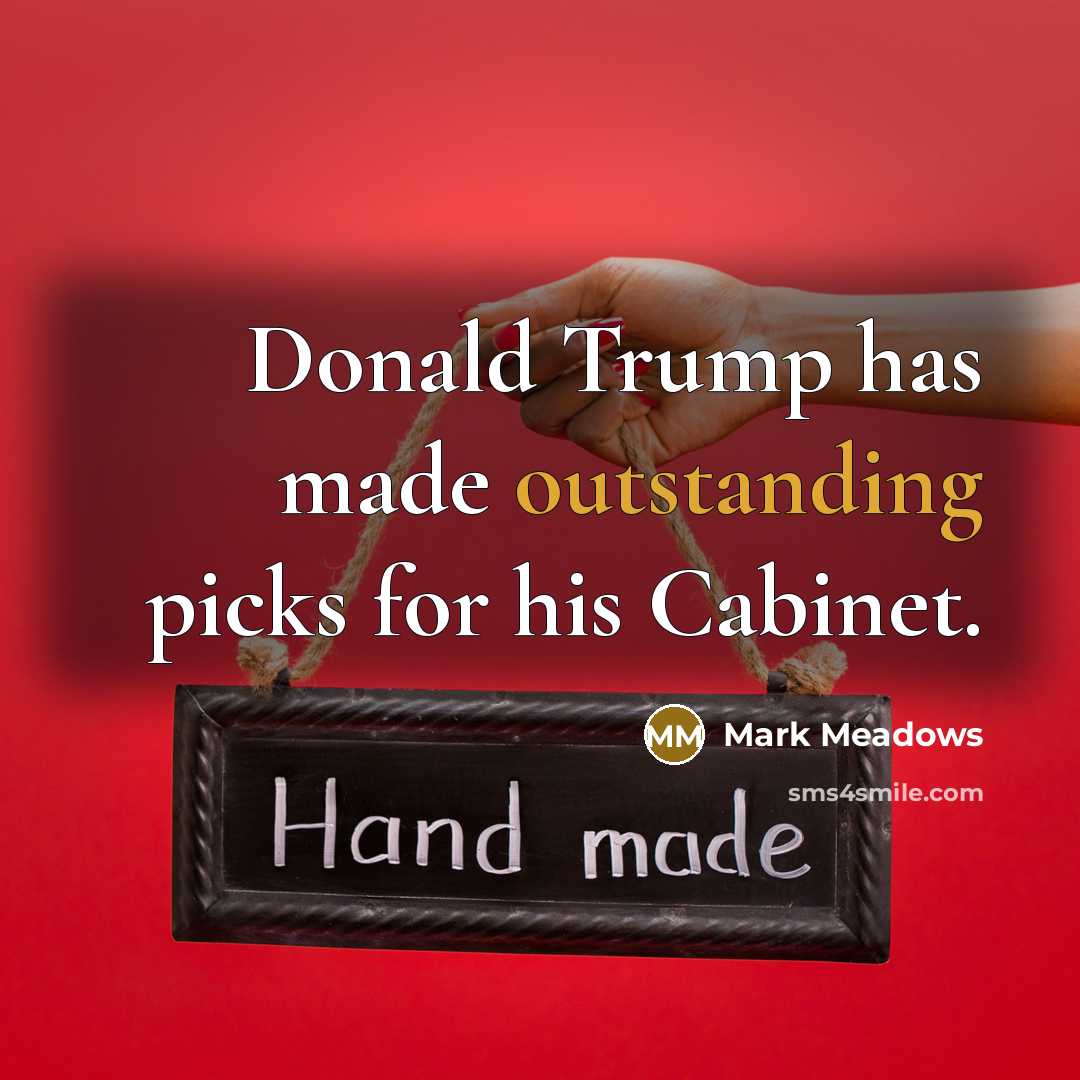 “Donald Trump has made outstanding picks for his Cabinet.…” quote by Mark Meadows