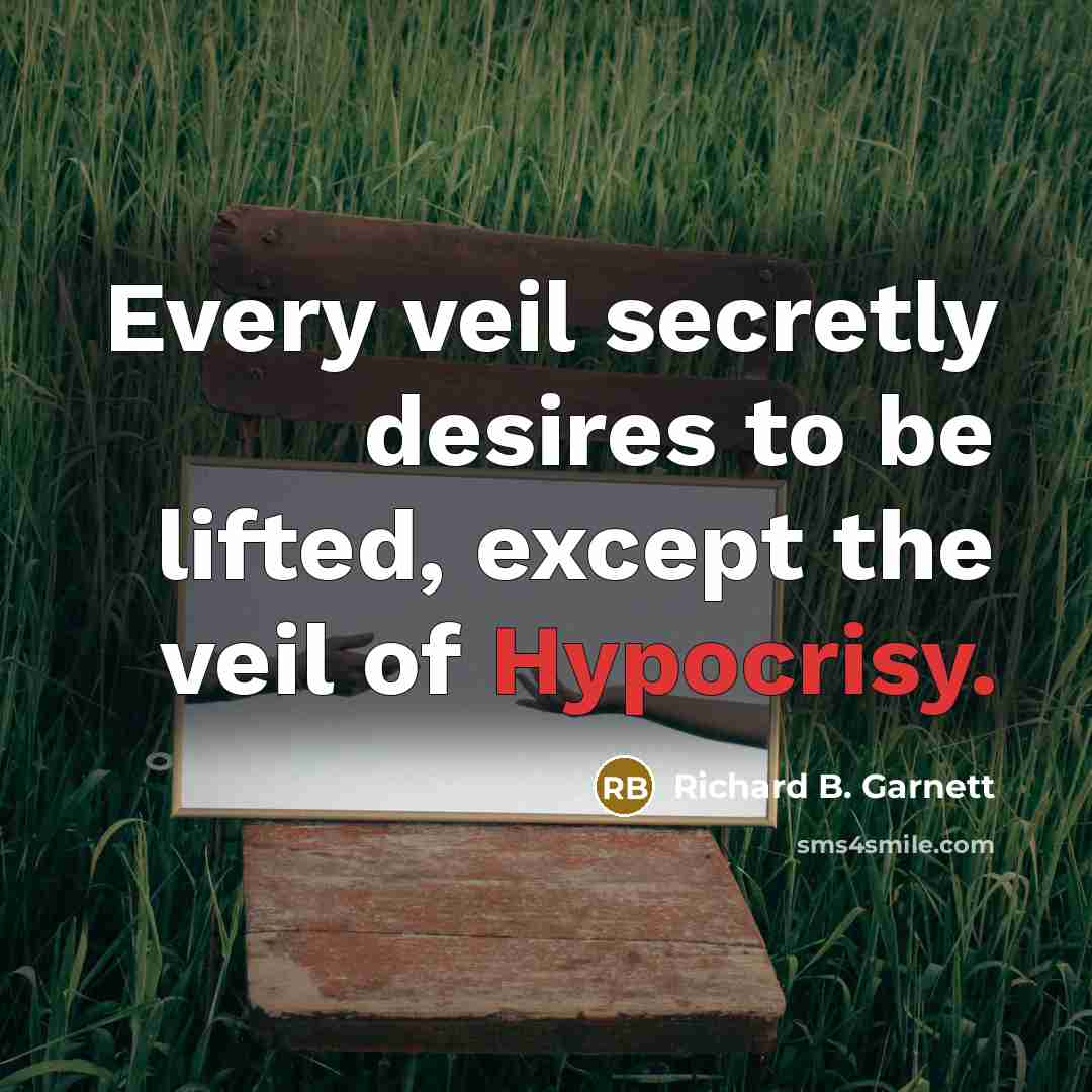 “Every veil secretly desires to be lifted, except the veil…” quote by Richard B. Garnett