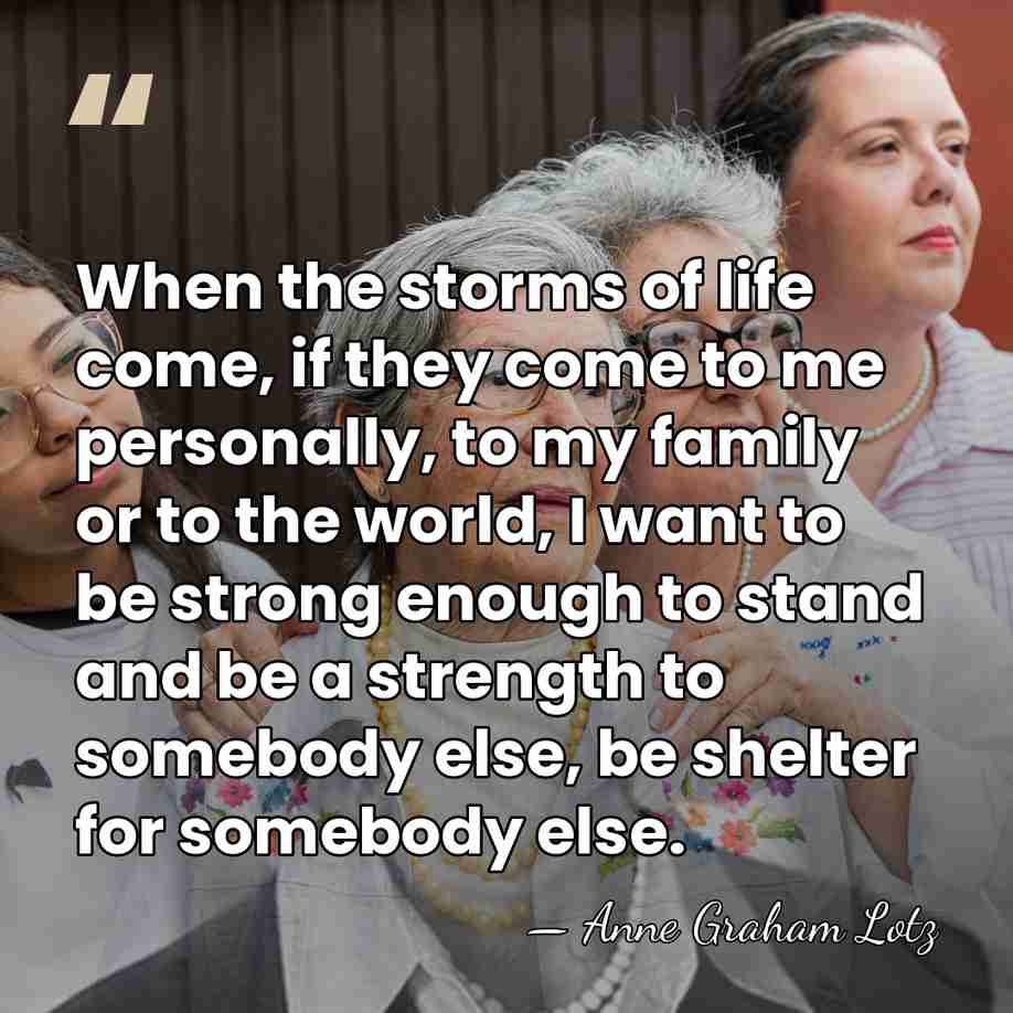 When the storms of life come, if they come to me personally,&hellip; - Anne Graham Lotz