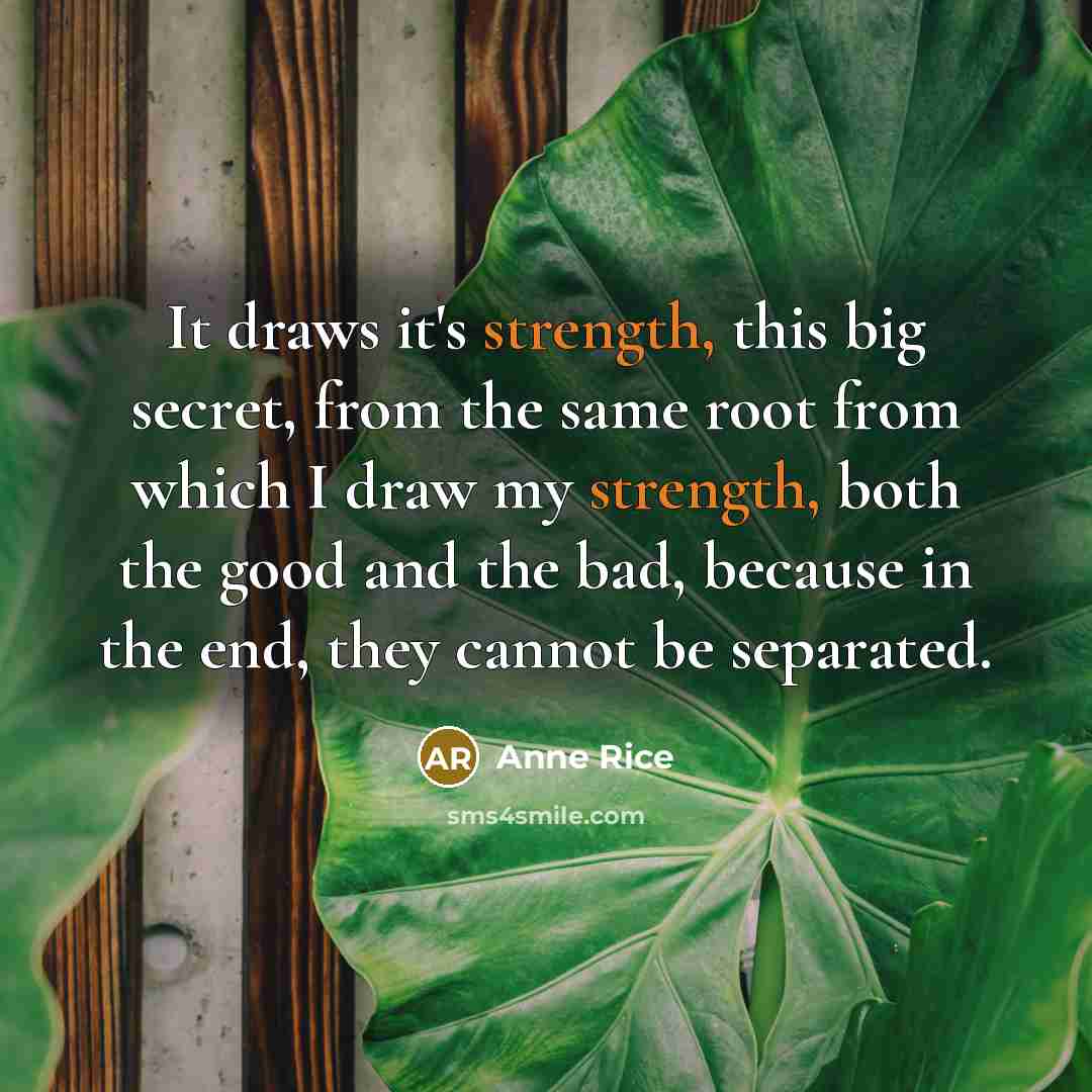 “It draws it's strength, this big secret, from the same…” quote by Anne Rice