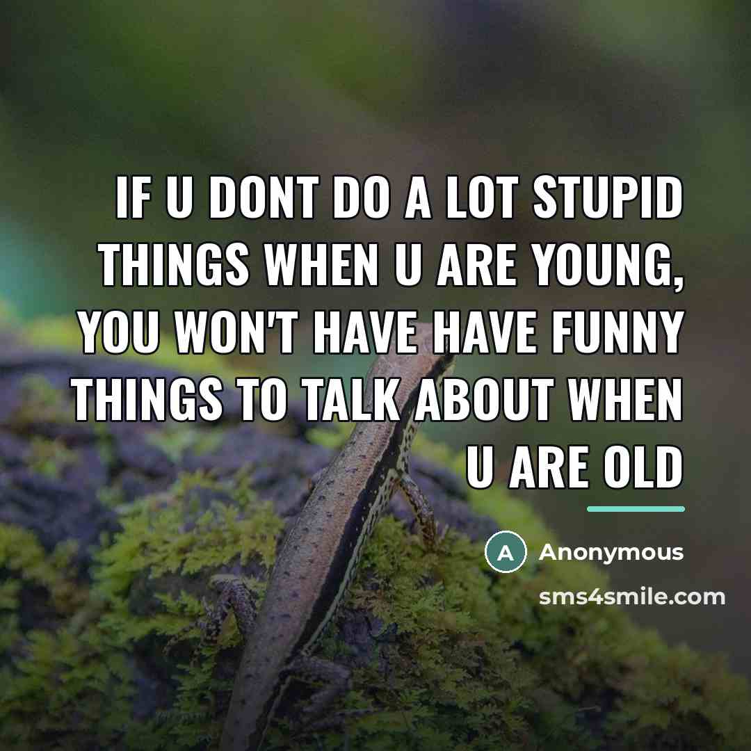 “If u dont do a lot stupid things when u…” quote by Anonymous
