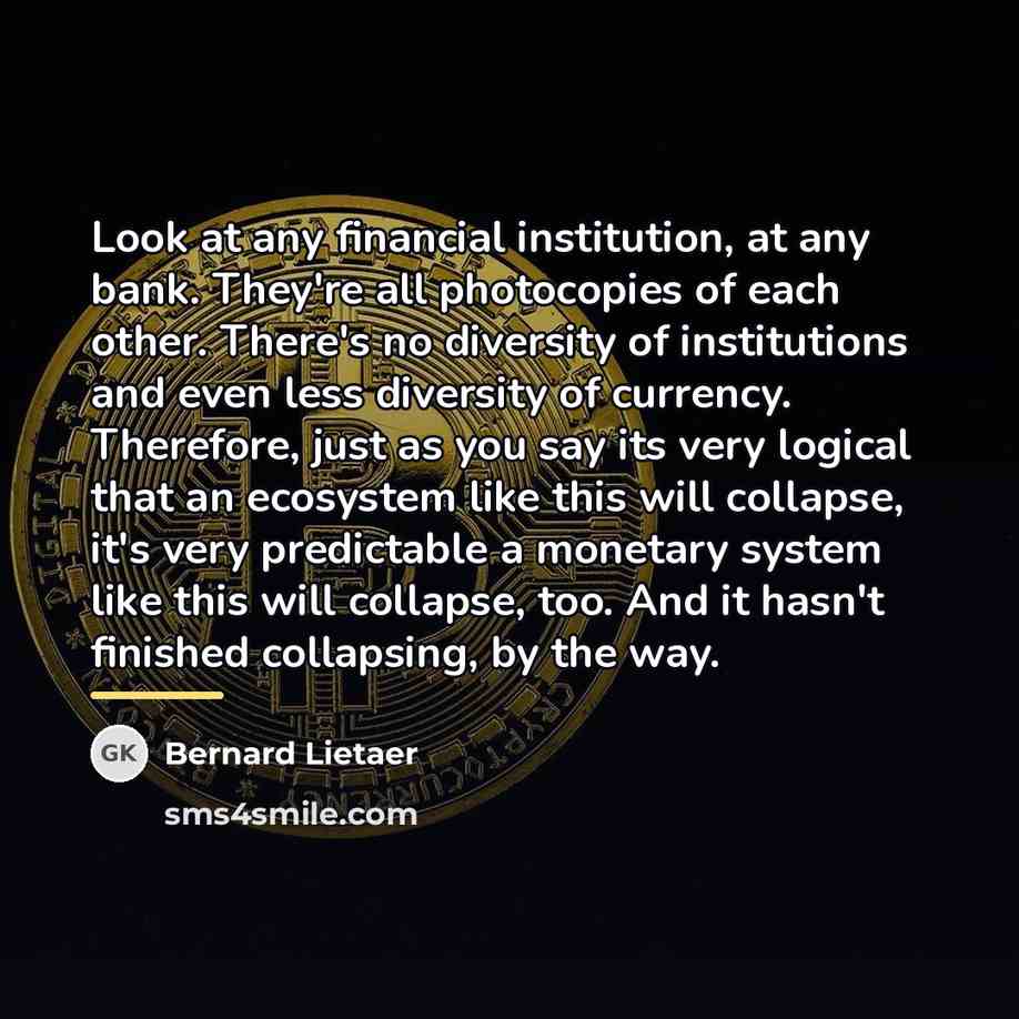“Look at any financial institution, at any bank. They're all…” quote by Bernard Lietaer
