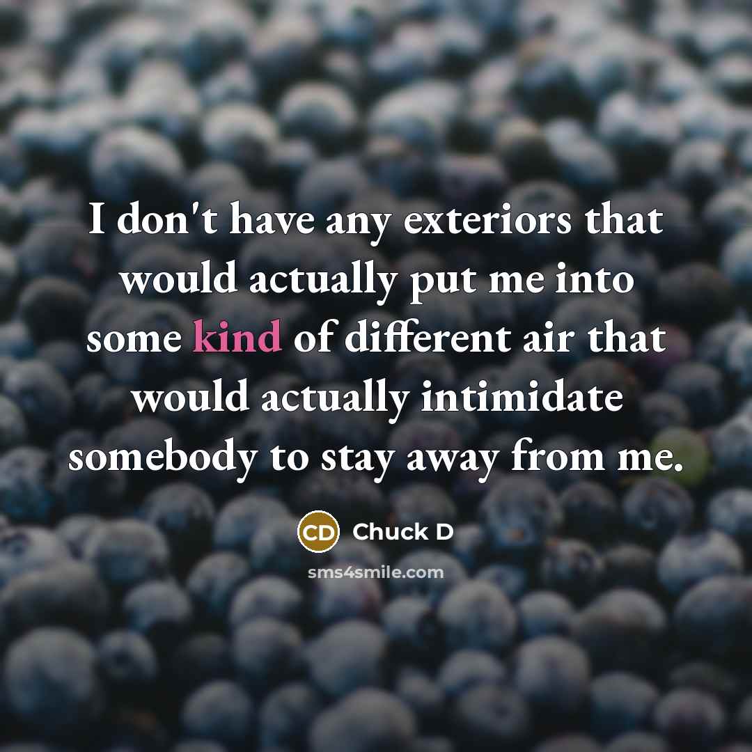 “I don't have any exteriors that would actually put me…” quote by Chuck D