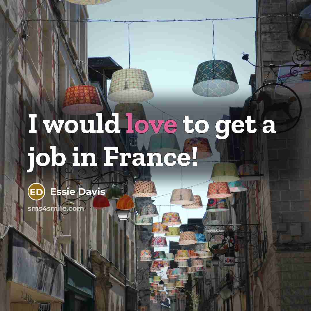 “I would love to get a job in France!…” quote by Essie Davis