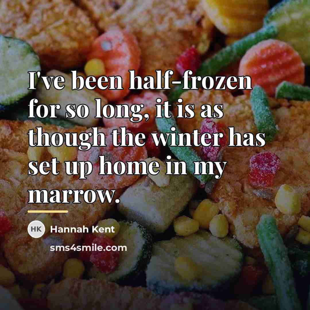 “I've been half-frozen for so long, it is as though…” quote by Hannah Kent