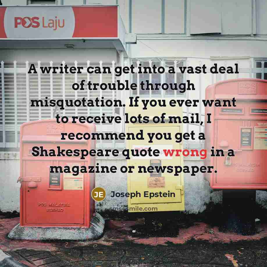 “A writer can get into a vast deal of trouble…” quote by Joseph Epstein