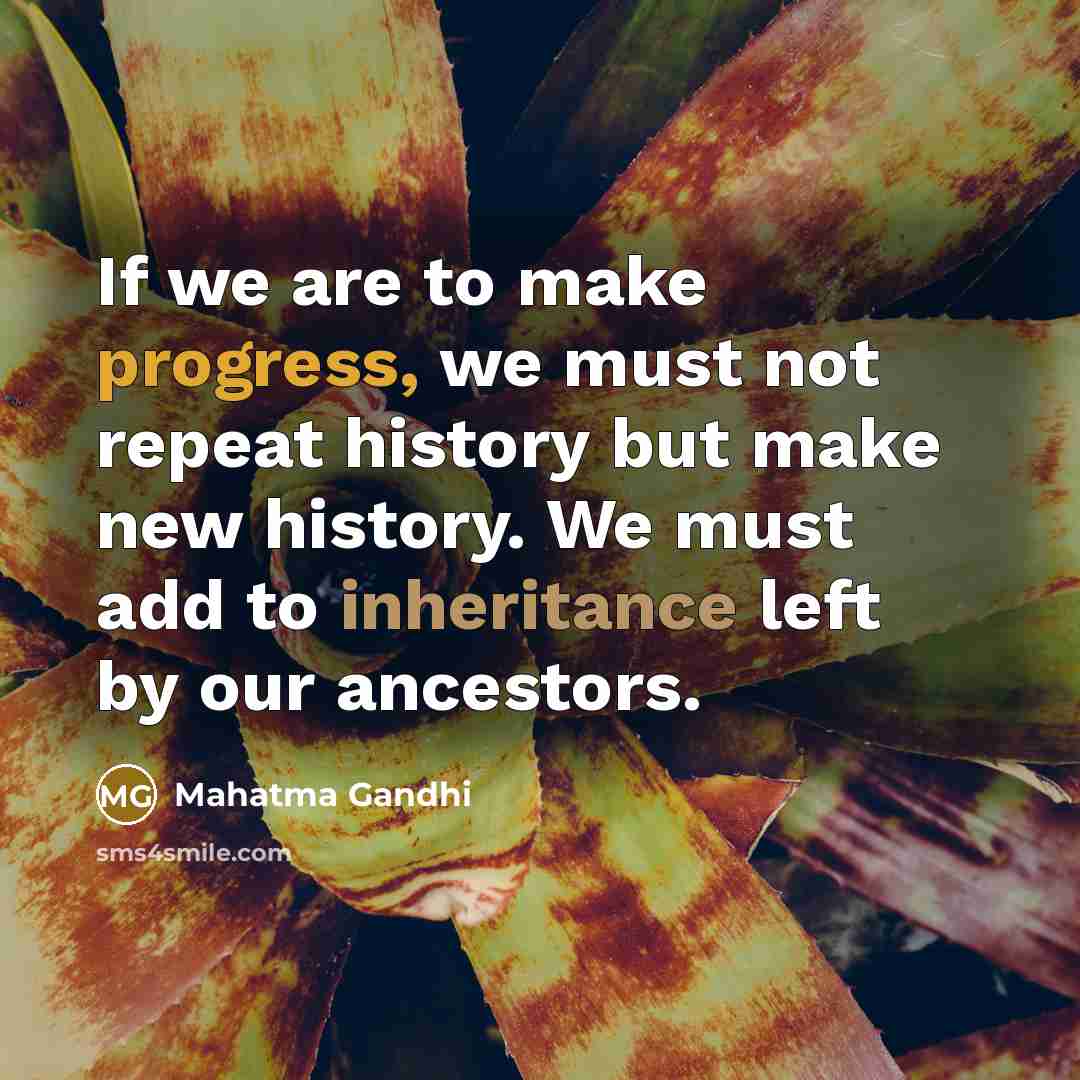 “If we are to make progress, we must not repeat…” quote by Mahatma Gandhi