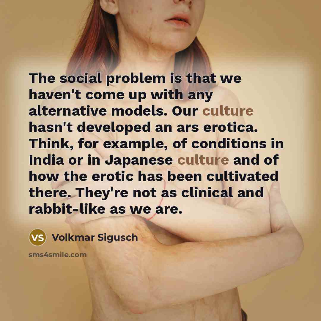 “The social problem is that we haven't come up with…” quote by Volkmar Sigusch