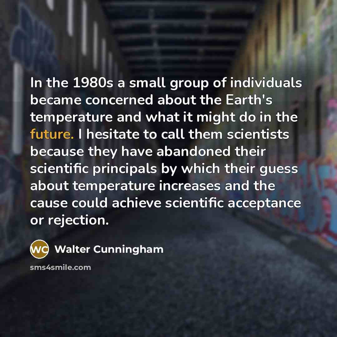 “In the 1980s a small group of individuals became concerned…” quote by Walter Cunningham