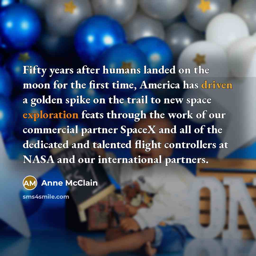 “Fifty years after humans landed on the moon for the…” quote by Anne McClain