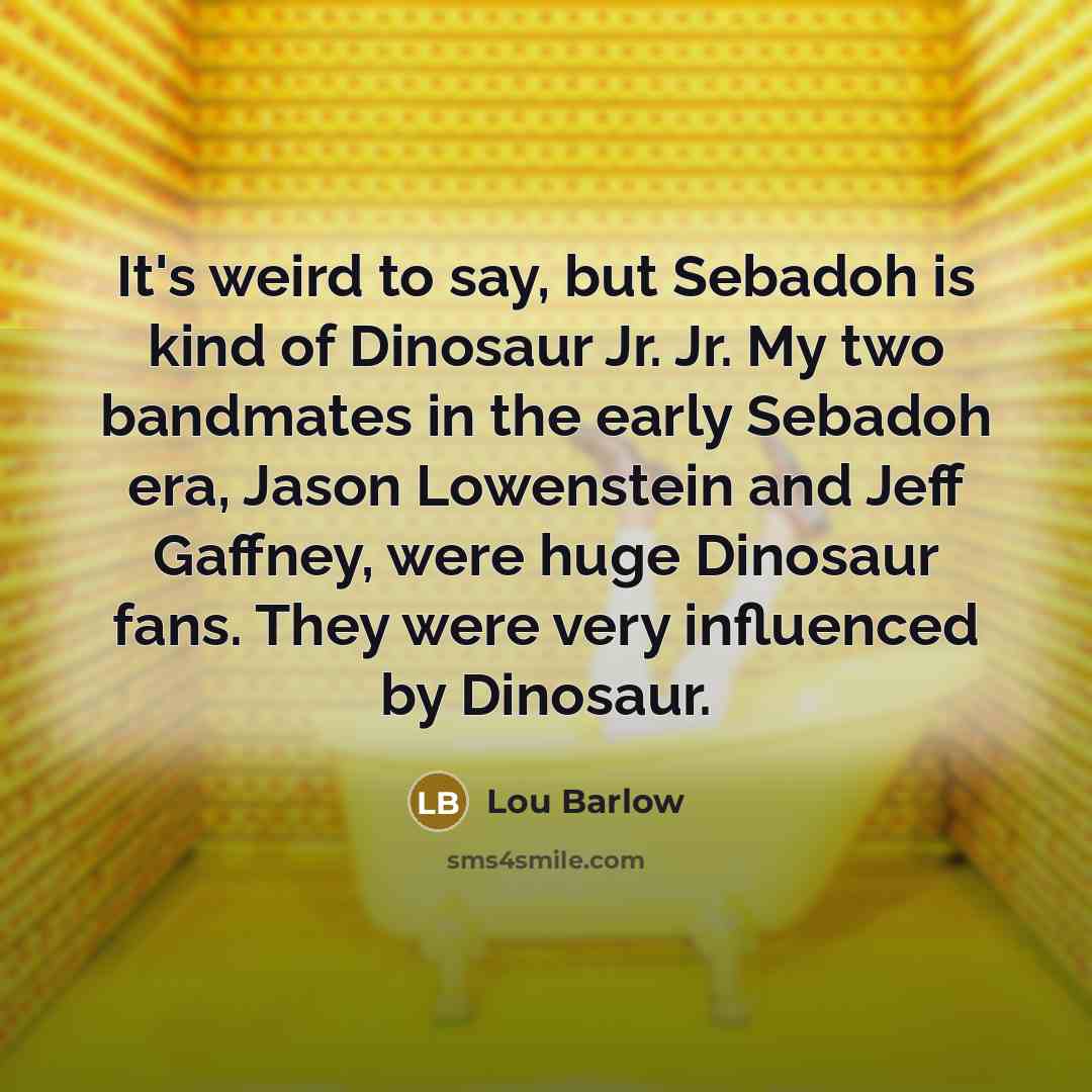 “It's weird to say, but Sebadoh is kind of Dinosaur…” quote by Lou Barlow