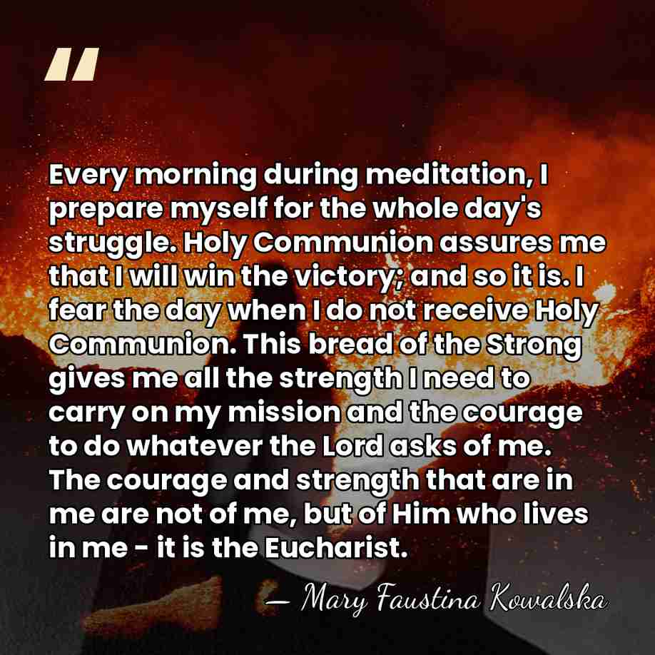 Every morning during meditation, I prepare myself for the whole day's struggle.&hellip; - Mary Faustina Kowalska