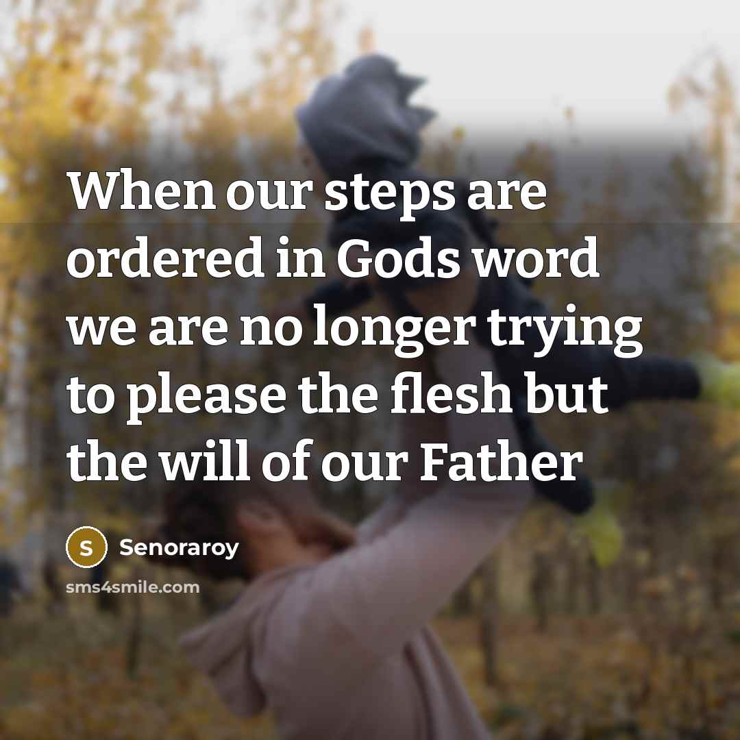 “When our steps are ordered in Gods word we are…” quote by Senoraroy