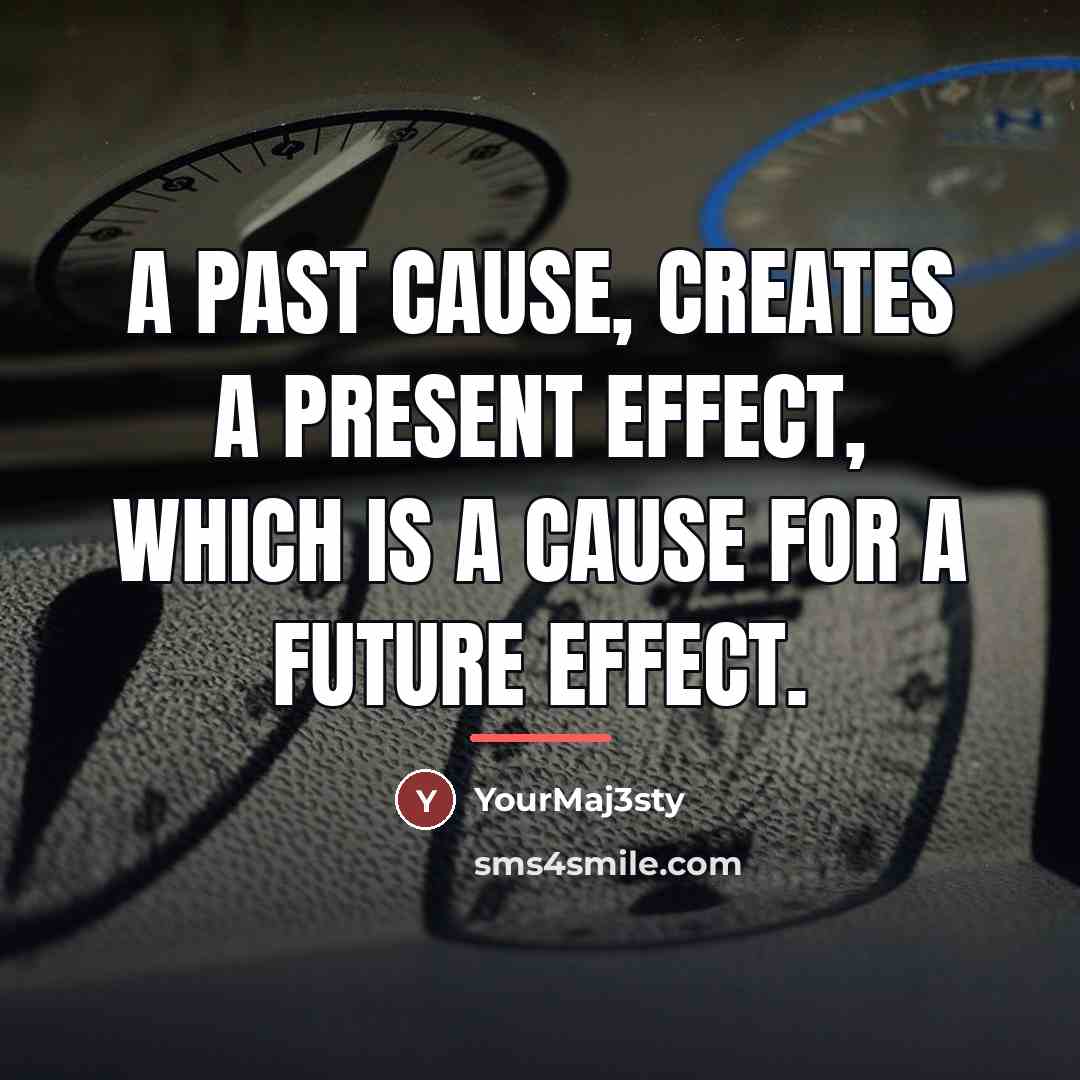 “A Past cause, creates a Present effect, which is a…” quote by YourMaj3sty