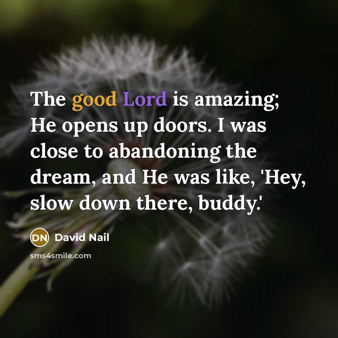 “The good Lord is amazing; He opens up doors. I…” quote by David Nail