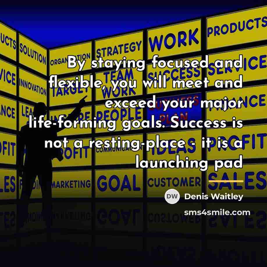 “By staying focused and flexible, you will meet and exceed…” quote by Denis Waitley