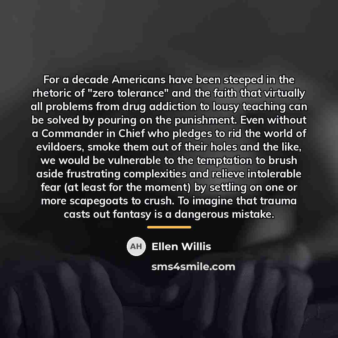 “For a decade Americans have been steeped in the rhetoric…” quote by Ellen Willis