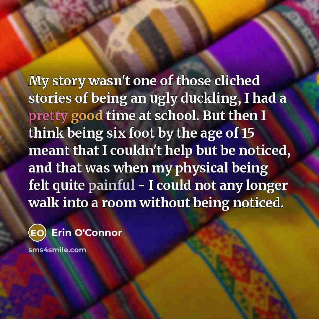 “My story wasn't one of those cliched stories of being…” quote by Erin O'Connor