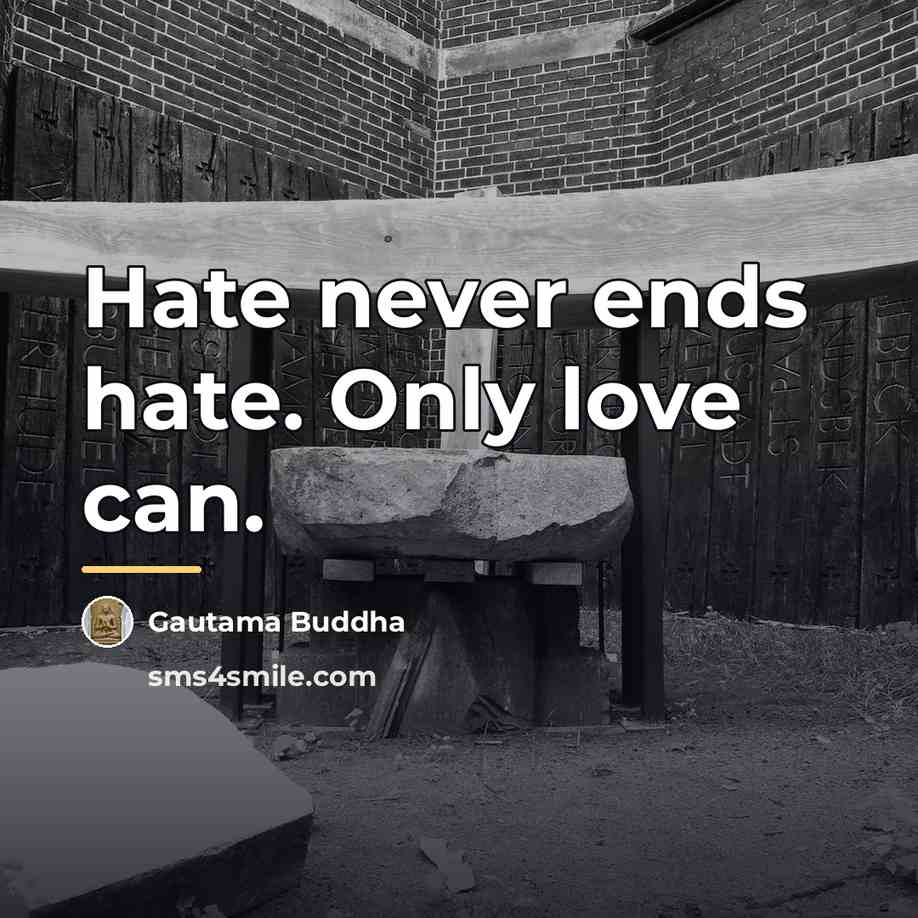 “Hate never ends hate. Only love can.…” quote by Gautama Buddha