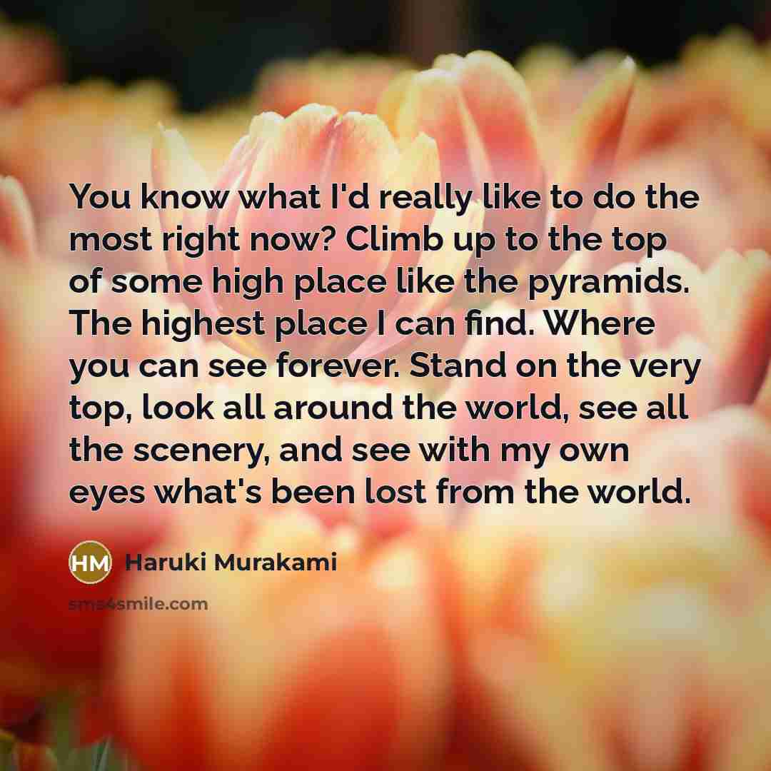 “You know what I'd really like to do the most…” quote by Haruki Murakami