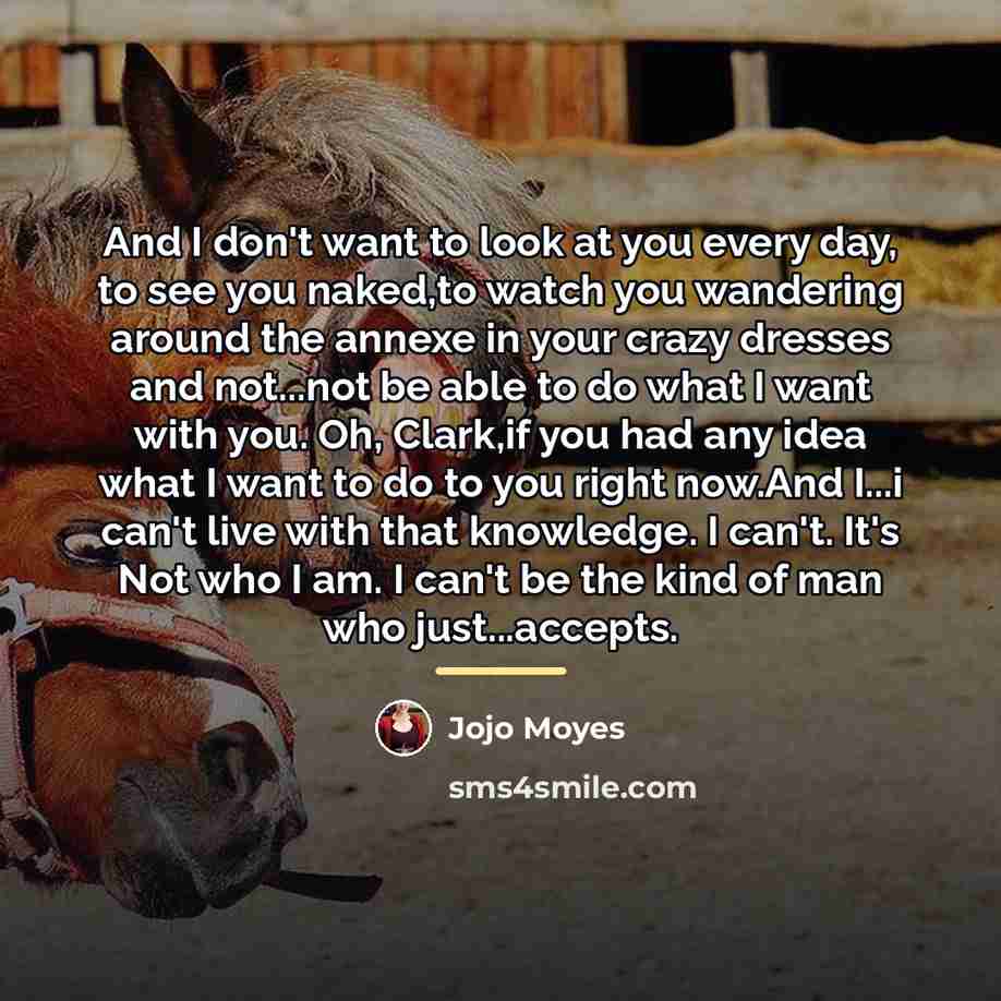 “And I don't want to look at you every day,…” quote by Jojo Moyes