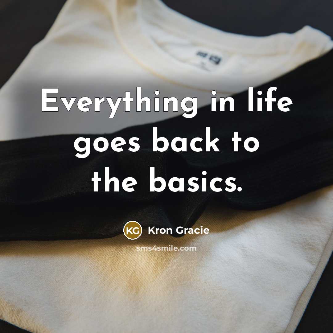 “Everything in life goes back to the basics.…” quote by Kron Gracie