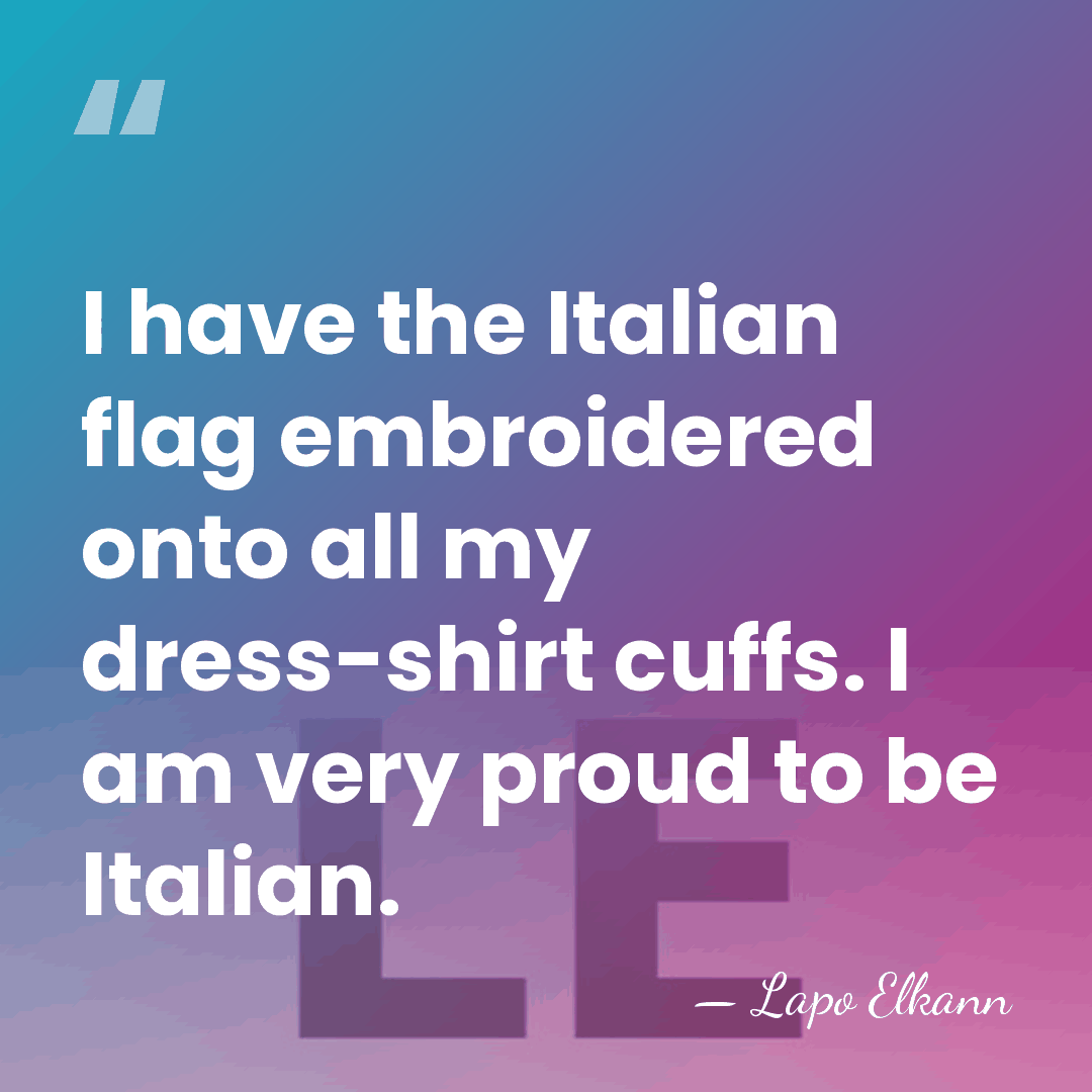 I have the Italian flag embroidered onto all my dress-shirt cuffs. I&hellip; - Lapo Elkann