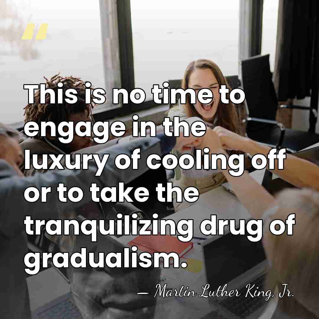 This is no time to engage in the luxury of cooling off&hellip; - Martin Luther King, Jr.