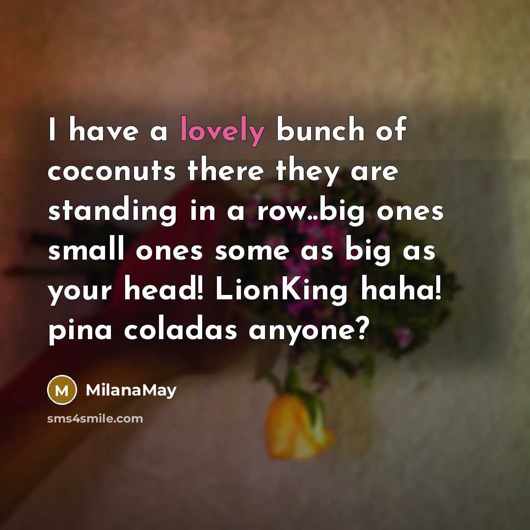 “I have a lovely bunch of coconuts there they are…” quote by MilanaMay