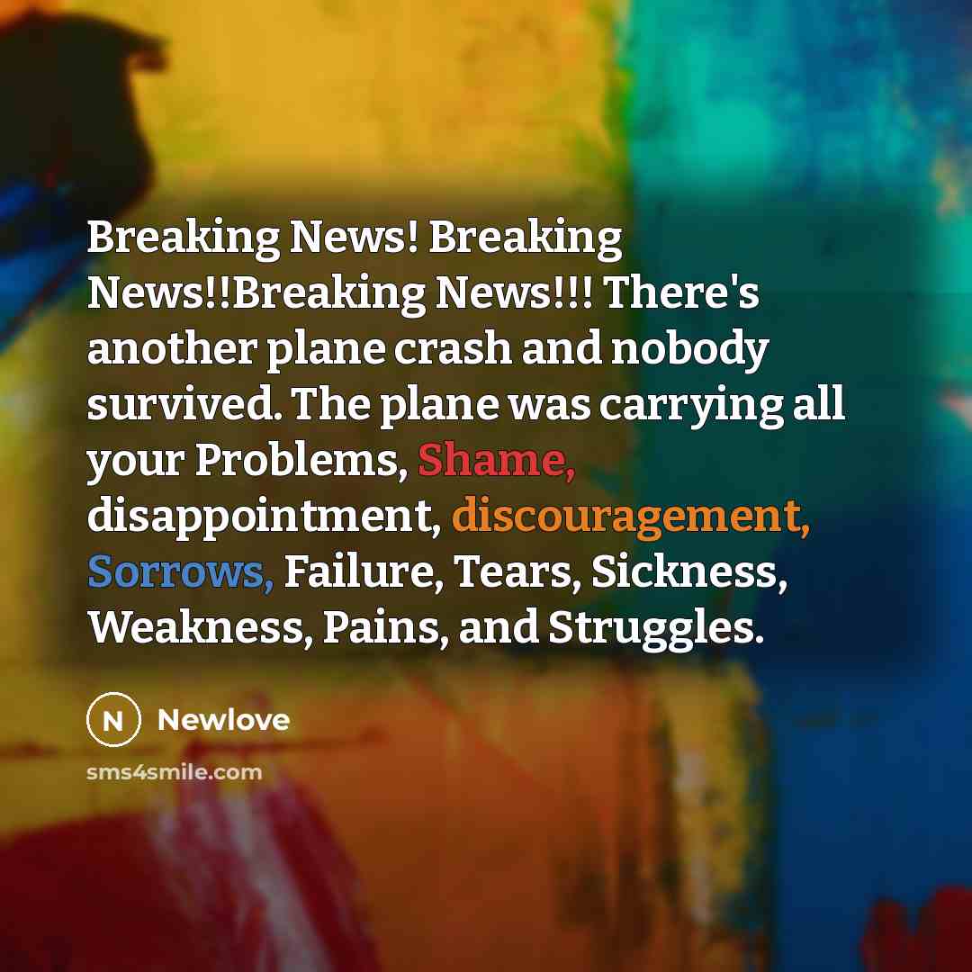 “Breaking News! Breaking News!!Breaking News!!! There's another plane crash and…” quote by Newlove